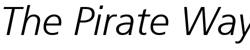 Font : Frutiger46-Light-Italic Custom Text : The Pirate Way Test your own text here Click to download or to view this font on a tshirt that can be custom printed in Bali