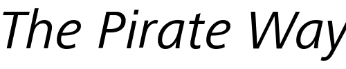 Font : FrutigerNextLT-It Custom Text : The Pirate Way Test your own text here Click to download or to view this font on a tshirt that can be custom printed in Bali