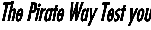 Font : Fuji-Condensed-Bold-Italic Custom Text : The Pirate Way Test your own text here Click to download or to view this font on a tshirt that can be custom printed in Bali