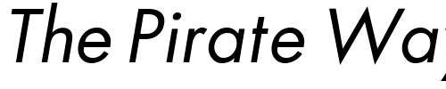 Font : Futura-ICG-Book-Oblique Custom Text : The Pirate Way Test your own text here Click to download or to view this font on a tshirt that can be custom printed in Bali