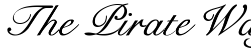 Font : GE-Cygnus-Script-Italic Custom Text : The Pirate Way Test your own text here Click to download or to view this font on a tshirt that can be custom printed in Bali