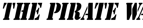 Font : GI-Stencil-Condensed-Italic Custom Text : The Pirate Way Test your own text here Click to download or to view this font on a tshirt that can be custom printed in Bali