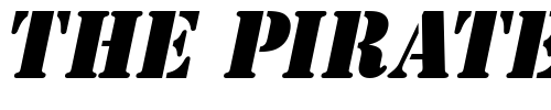 Font : GI-Stencil-Italic Custom Text : The Pirate Way Test your own text here Click to download or to view this font on a tshirt that can be custom printed in Bali