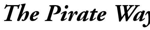 Font : Garamond-Black-SSi-Bold-Italic Custom Text : The Pirate Way Test your own text here Click to download or to view this font on a tshirt that can be custom printed in Bali