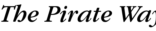 Font : Garamond-ITC-Book-Italic-BT Custom Text : The Pirate Way Test your own text here Click to download or to view this font on a tshirt that can be custom printed in Bali
