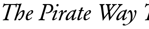 Font : GaramondBE-Italic Custom Text : The Pirate Way Test your own text here Click to download or to view this font on a tshirt that can be custom printed in Bali