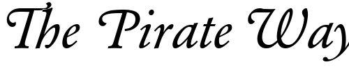 Font : GaramondBESwash-Italic Custom Text : The Pirate Way Test your own text here Click to download or to view this font on a tshirt that can be custom printed in Bali