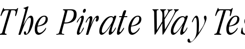 Font : GaramondLightCondSSK-Italic Custom Text : The Pirate Way Test your own text here Click to download or to view this font on a tshirt that can be custom printed in Bali