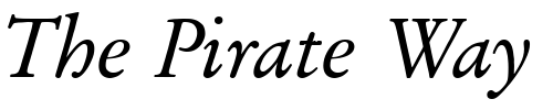 Font : GaramondNo2TReg-Italic Custom Text : The Pirate Way Test your own text here Click to download or to view this font on a tshirt that can be custom printed in Bali