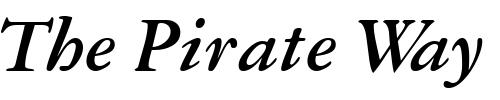 Font : GaramondRepriseSSK-BoldItalic Custom Text : The Pirate Way Test your own text here Click to download or to view this font on a tshirt that can be custom printed in Bali