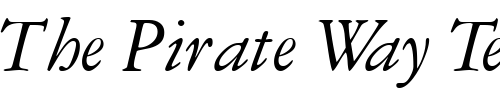 Font : GaramondRepriseSSK-Italic Custom Text : The Pirate Way Test your own text here Click to download or to view this font on a tshirt that can be custom printed in Bali