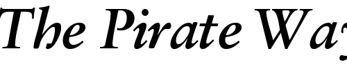 Font : GaramondRetrospectiveSSK-Bold-Italic Custom Text : The Pirate Way Test your own text here Click to download or to view this font on a tshirt that can be custom printed in Bali