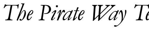 Font : Garamond_Becker_No5_Italic Custom Text : The Pirate Way Test your own text here Click to download or to view this font on a tshirt that can be custom printed in Bali