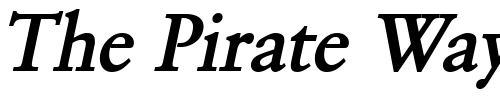Font : Garrick-Bold-Italic Custom Text : The Pirate Way Test your own text here Click to download or to view this font on a tshirt that can be custom printed in Bali