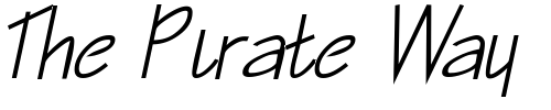 Font : GasparillaSSK-BoldItalic Custom Text : The Pirate Way Test your own text here Click to download or to view this font on a tshirt that can be custom printed in Bali
