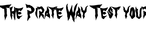 Font : GateKeeper-AOE Custom Text : The Pirate Way Test your own text here Click to download or to view this font on a tshirt that can be custom printed in Bali