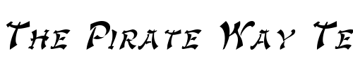Font : GengisKahn-Italic Custom Text : The Pirate Way Test your own text here Click to download or to view this font on a tshirt that can be custom printed in Bali