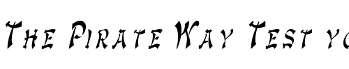 Font : GengisKahnCondensed-Italic Custom Text : The Pirate Way Test your own text here Click to download or to view this font on a tshirt that can be custom printed in Bali