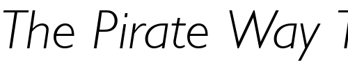 Font : Gentle-Sans-Light-Italic Custom Text : The Pirate Way Test your own text here Click to download or to view this font on a tshirt that can be custom printed in Bali
