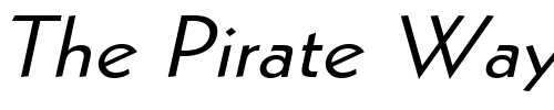 Font : Geo-112-Wide-Italic Custom Text : The Pirate Way Test your own text here Click to download or to view this font on a tshirt that can be custom printed in Bali