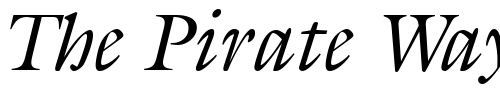 Font : Gilliad-Italic Custom Text : The Pirate Way Test your own text here Click to download or to view this font on a tshirt that can be custom printed in Bali