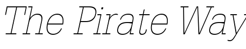 Font : Glypha-LT-35-Thin-Oblique Custom Text : The Pirate Way Test your own text here Click to download or to view this font on a tshirt that can be custom printed in Bali