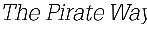 Font : Glypha-LT-45-Light-Oblique Custom Text : The Pirate Way Test your own text here Click to download or to view this font on a tshirt that can be custom printed in Bali