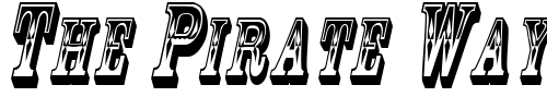 Font : GoldRushCondensed-Italic Custom Text : The Pirate Way Test your own text here Click to download or to view this font on a tshirt that can be custom printed in Bali