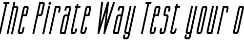 Font : Gorgio-Condensed-BoldItalic Custom Text : The Pirate Way Test your own text here Click to download or to view this font on a tshirt that can be custom printed in Bali