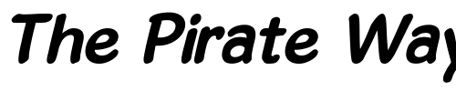 Font : GosmickSansBoldOblique Custom Text : The Pirate Way Test your own text here Click to download or to view this font on a tshirt that can be custom printed in Bali