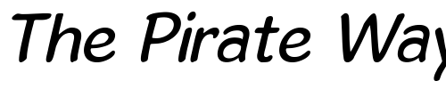 Font : GosmickSansOblique Custom Text : The Pirate Way Test your own text here Click to download or to view this font on a tshirt that can be custom printed in Bali
