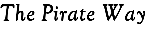 Font : GoudyRetrospectiveSSK-Bold-Italic Custom Text : The Pirate Way Test your own text here Click to download or to view this font on a tshirt that can be custom printed in Bali