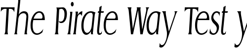 Font : GriffonCondensedLight-Italic Custom Text : The Pirate Way Test your own text here Click to download or to view this font on a tshirt that can be custom printed in Bali