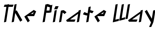 Font : Gronk-Italic Custom Text : The Pirate Way Test your own text here Click to download or to view this font on a tshirt that can be custom printed in Bali