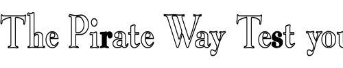 Font : Gurnsey-Hollow-Condensed Custom Text : The Pirate Way Test your own text here Click to download or to view this font on a tshirt that can be custom printed in Bali
