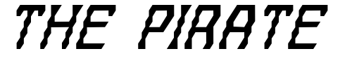 Font : Gyrussian Custom Text : The Pirate Way Test your own text here Click to download or to view this font on a tshirt that can be custom printed in Bali