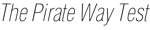 Font : HeliosCondThin-Italic Custom Text : The Pirate Way Test your own text here Click to download or to view this font on a tshirt that can be custom printed in Bali