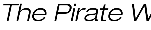 Font : Helvetica-Neue-LT-Com-43-Light-Extended-Oblique Custom Text : The Pirate Way Test your own text here Click to download or to view this font on a tshirt that can be custom printed in Bali