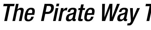 Font : Helvetica-Neue-LT-Com-67-Medium-Condensed-Oblique Custom Text : The Pirate Way Test your own text here Click to download or to view this font on a tshirt that can be custom printed in Bali