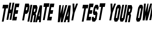 Font : Hollywood-Hills-Condensed-Italic Custom Text : The Pirate Way Test your own text here Click to download or to view this font on a tshirt that can be custom printed in Bali