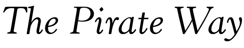 Font : Horley-OS-MT-Italic Custom Text : The Pirate Way Test your own text here Click to download or to view this font on a tshirt that can be custom printed in Bali