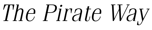 Font : ITC-Fenice-LT-Light-Oblique Custom Text : The Pirate Way Test your own text here Click to download or to view this font on a tshirt that can be custom printed in Bali