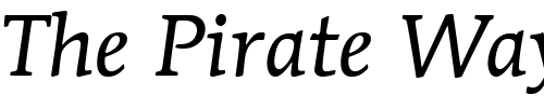 Font : ITC-Mendoza-Roman-LT-Book-Italic Custom Text : The Pirate Way Test your own text here Click to download or to view this font on a tshirt that can be custom printed in Bali