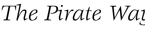 Font : ITC-Veljovic-LT-Book-Italic Custom Text : The Pirate Way Test your own text here Click to download or to view this font on a tshirt that can be custom printed in Bali