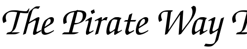 Font : ITC-Zapf-Chancery-LT-Medium-Italic Custom Text : The Pirate Way Test your own text here Click to download or to view this font on a tshirt that can be custom printed in Bali