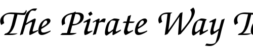 Font : ITC-Zapf-Chancery-SWA Custom Text : The Pirate Way Test your own text here Click to download or to view this font on a tshirt that can be custom printed in Bali