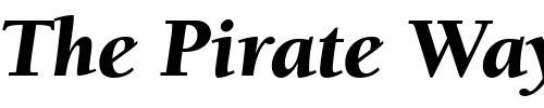 Font : ITCBerkeleyOldstyle-Black-Italic Custom Text : The Pirate Way Test your own text here Click to download or to view this font on a tshirt that can be custom printed in Bali