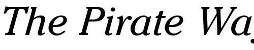 Font : ITCCheltenham-Book-Italic Custom Text : The Pirate Way Test your own text here Click to download or to view this font on a tshirt that can be custom printed in Bali