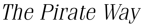 Font : ITCFenice-Light-Oblique Custom Text : The Pirate Way Test your own text here Click to download or to view this font on a tshirt that can be custom printed in Bali