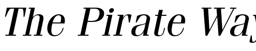 Font : ITCFenice-Oblique Custom Text : The Pirate Way Test your own text here Click to download or to view this font on a tshirt that can be custom printed in Bali